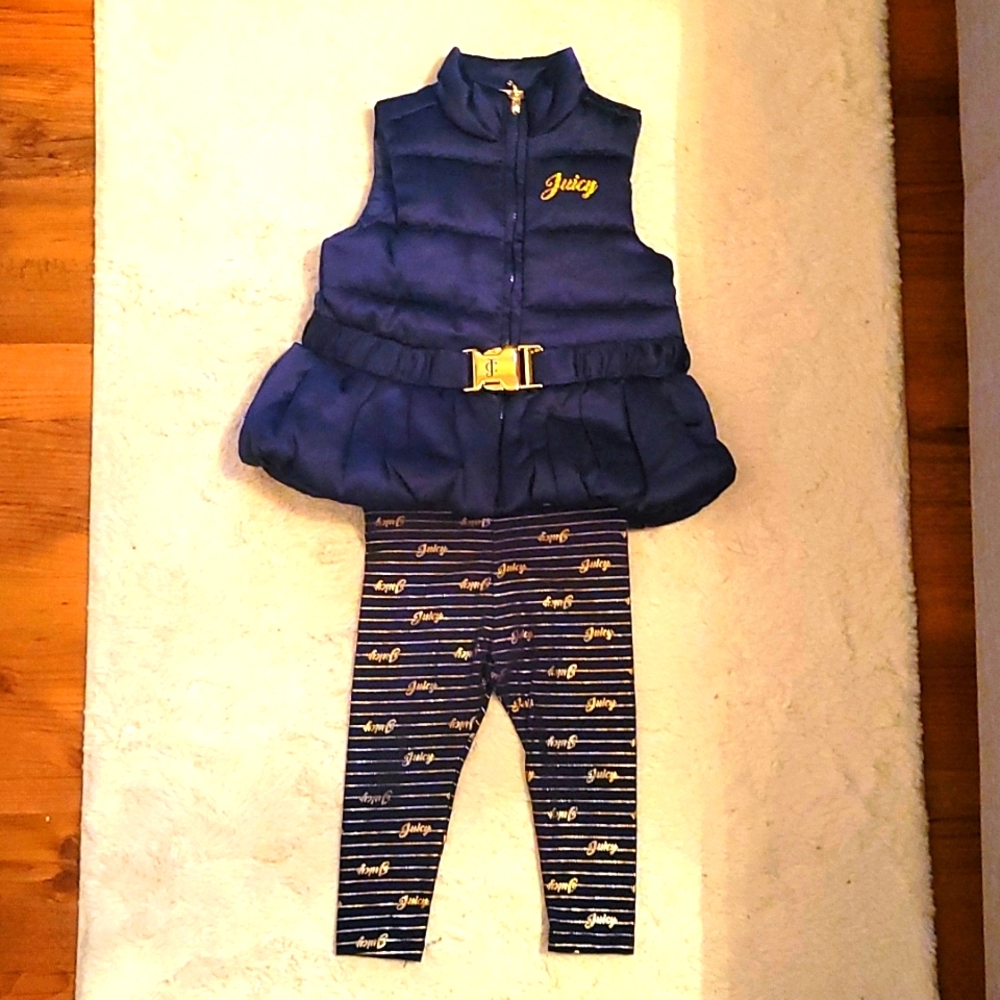 Juice Couture toddler puffer vest & leggings 18mths